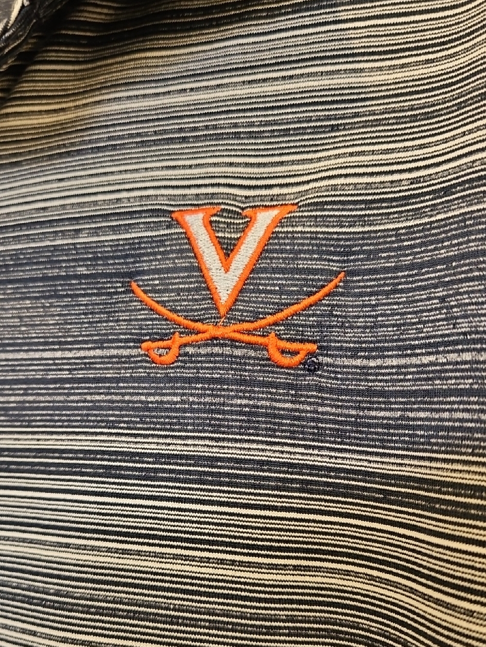 Columbia Golf Men's Striped Polo with Virginia Cavaliers Logo, XL - Picture 3 of 10